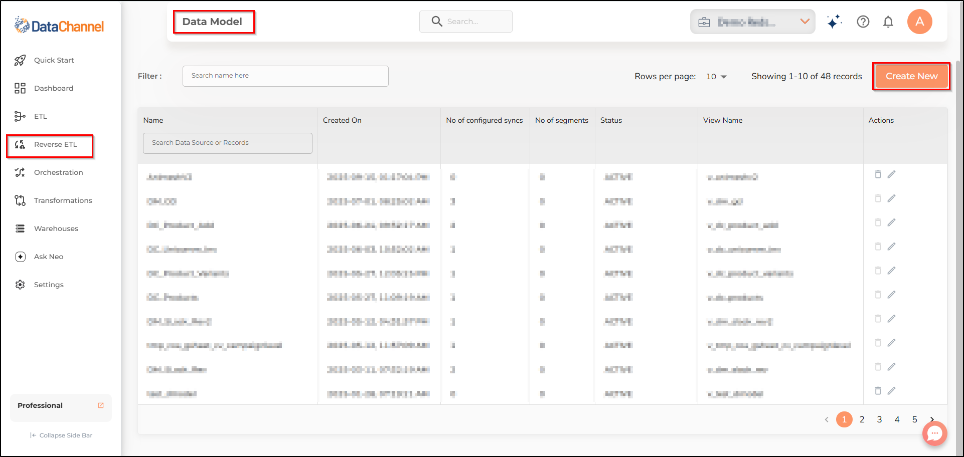 create new data model
