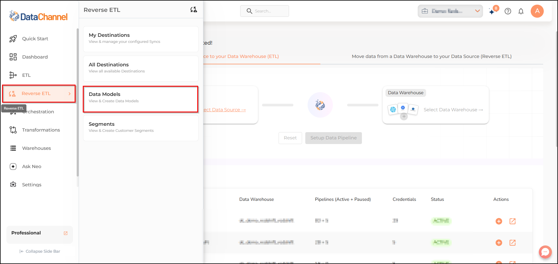 data models main page