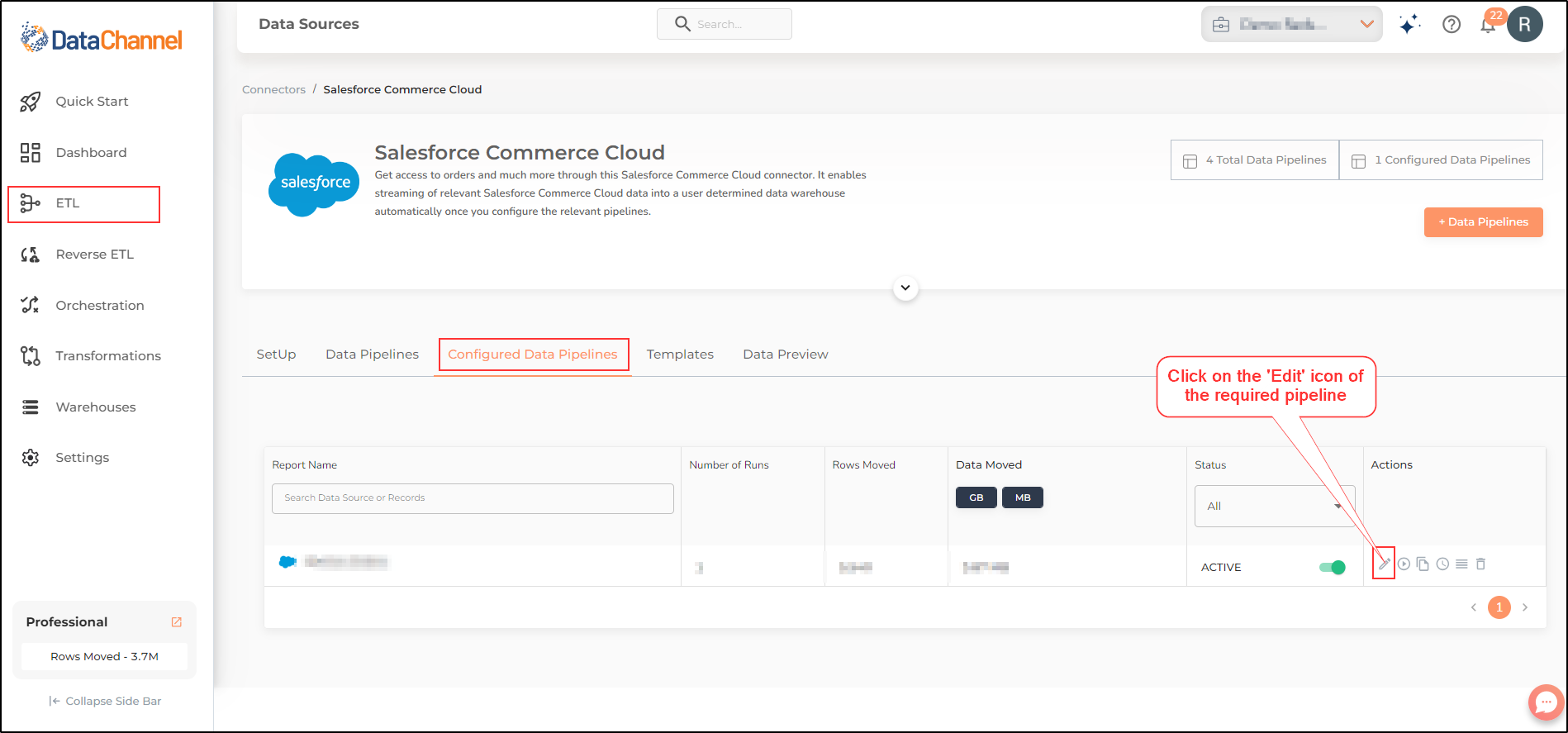 data source edit pipeline
