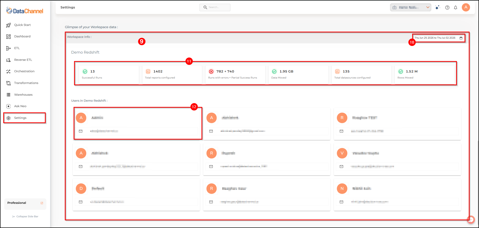settings page datachannel manage workspaces tab1