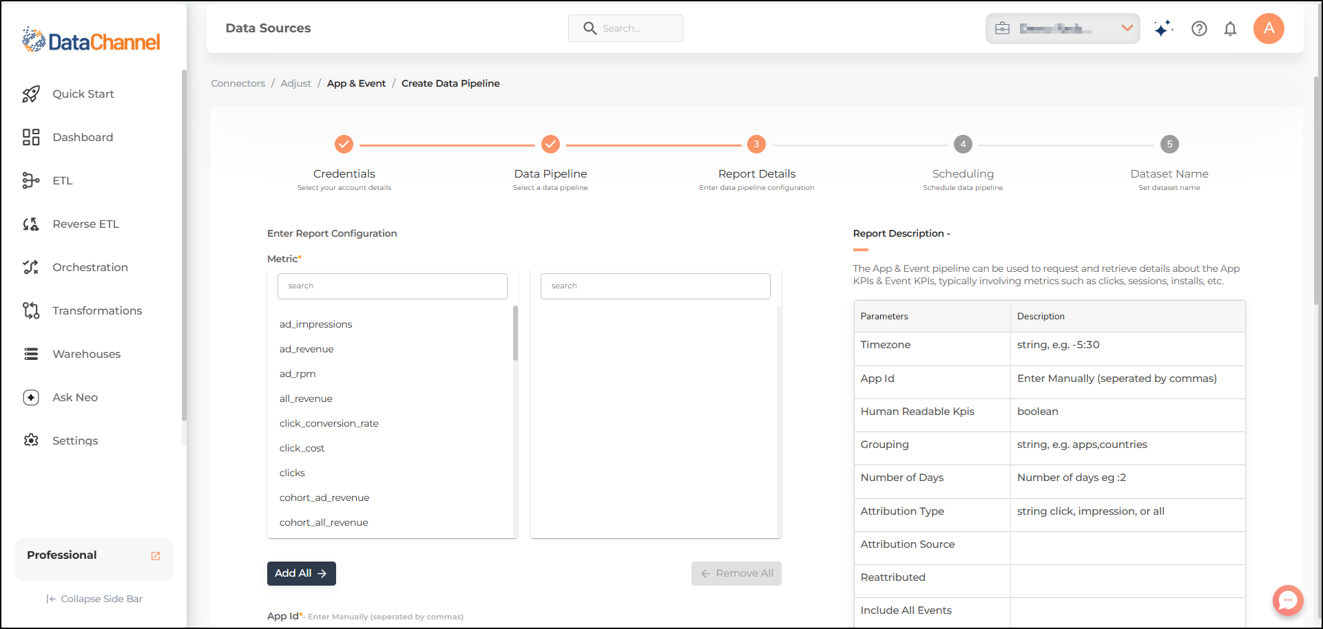 adjust app and event config one