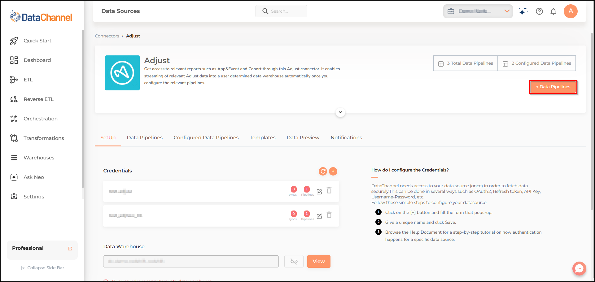 adjust data source detail