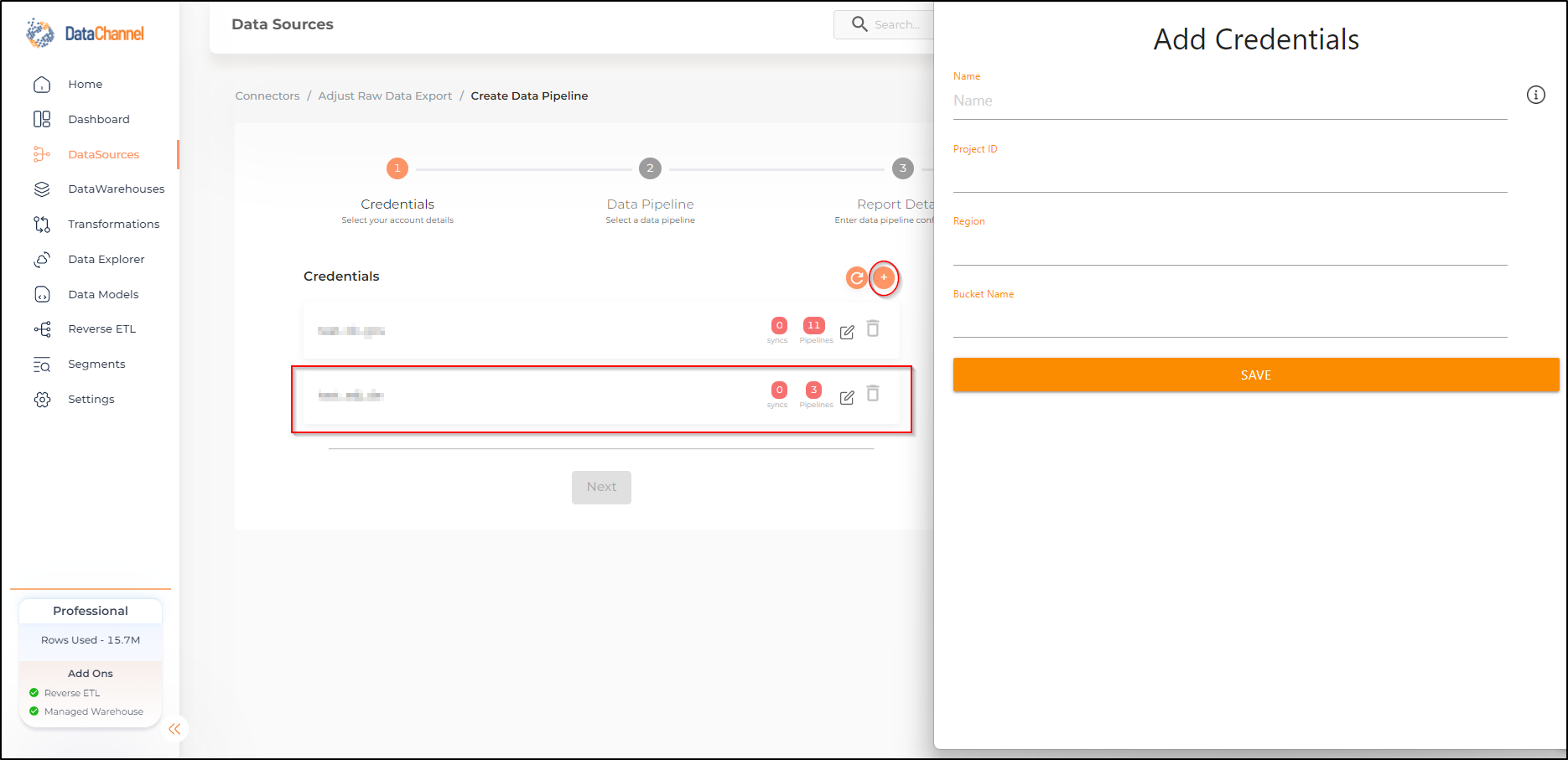 adjust raw data export new creds