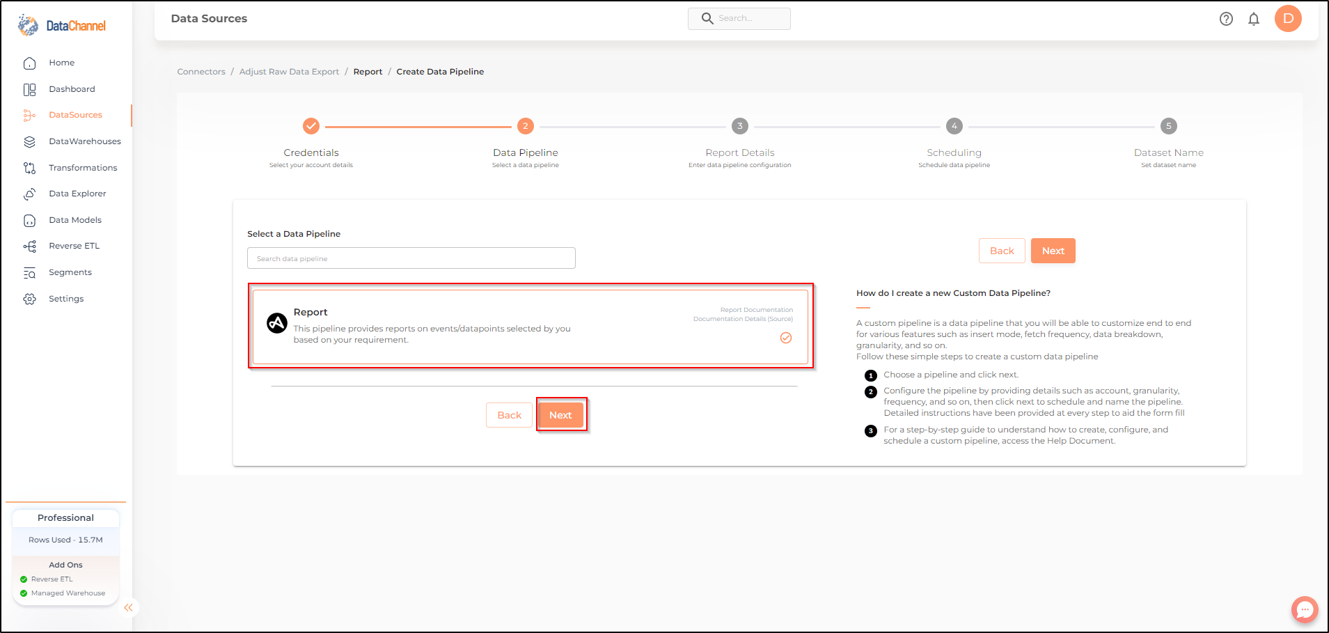 adjust raw data export report list