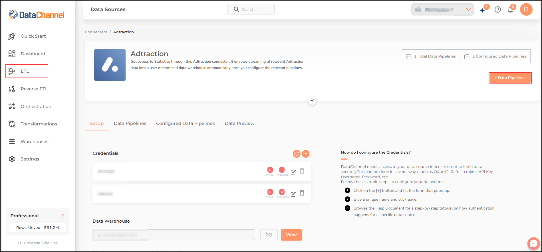adtraction data source detail