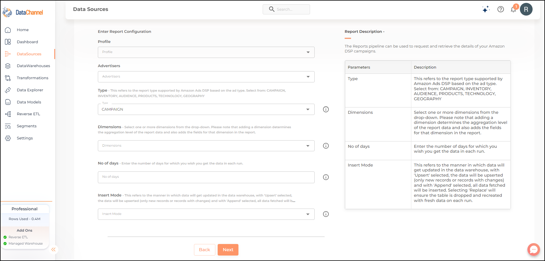 amazon ads dsp reports config