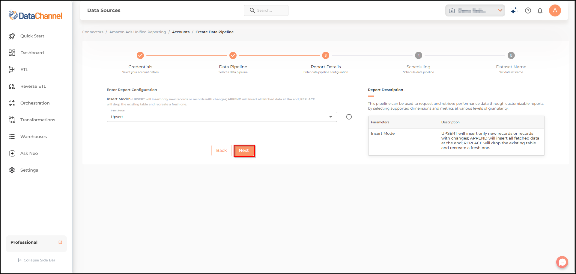 amazon ads unified reporting accounts config