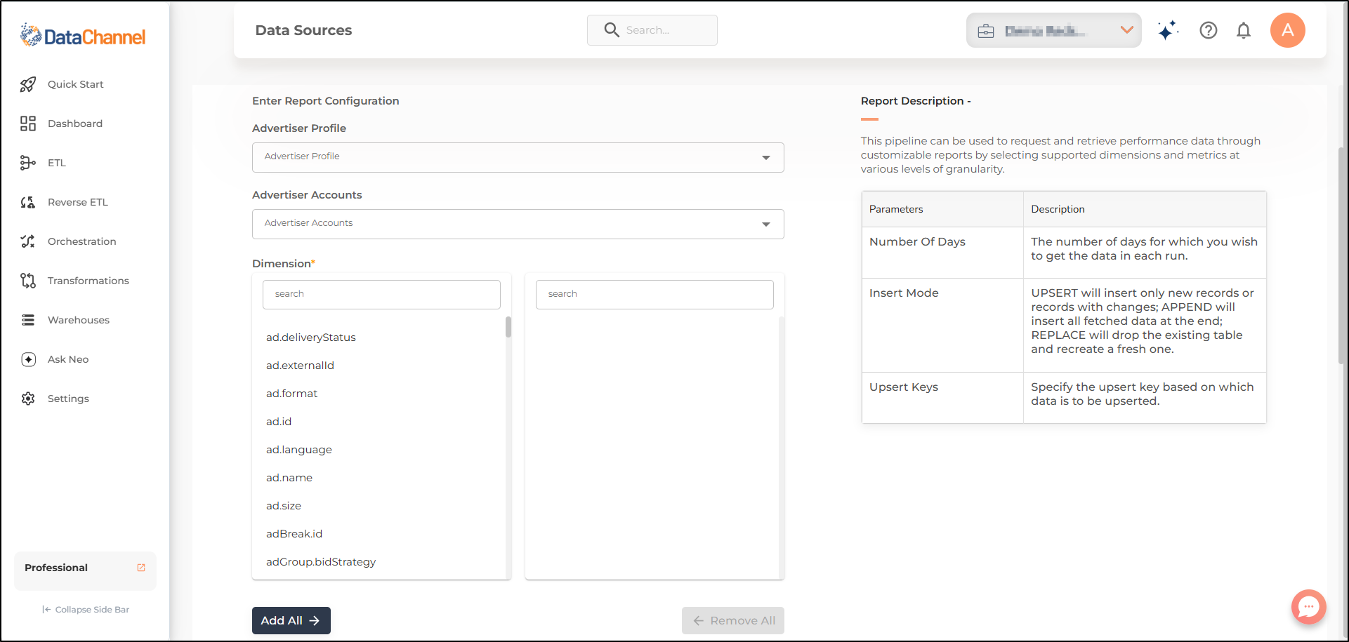 amazon ads unified reporting unified reports config