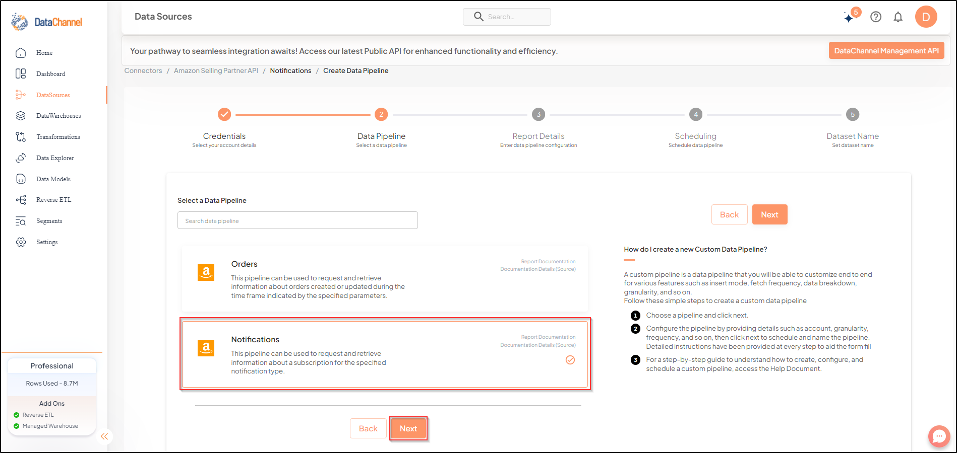 amazon sp api notifications list