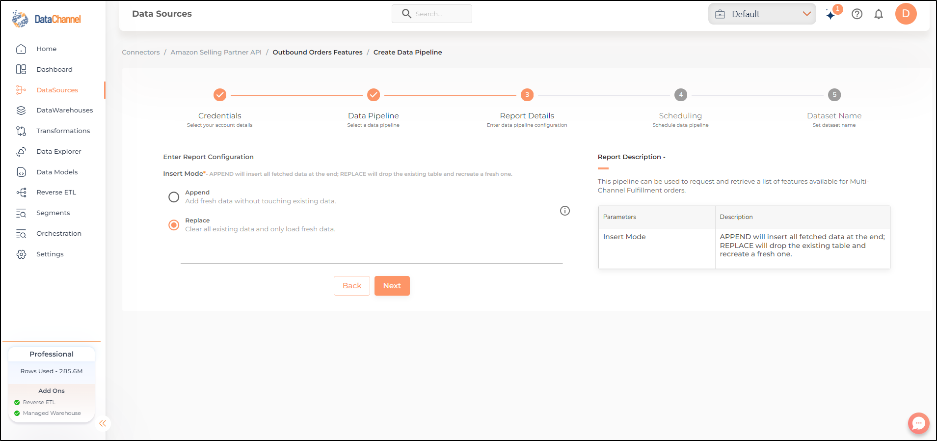 amazon sp api outbound orders features config