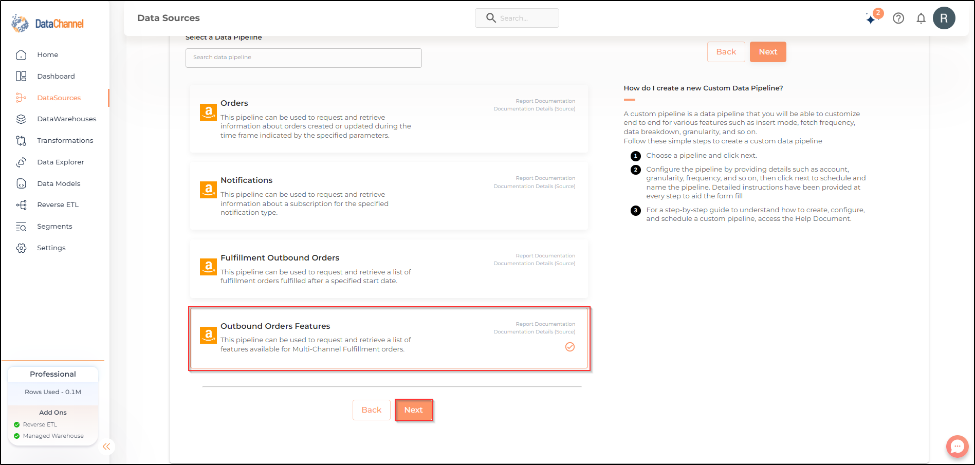 amazon sp api outbound orders features list