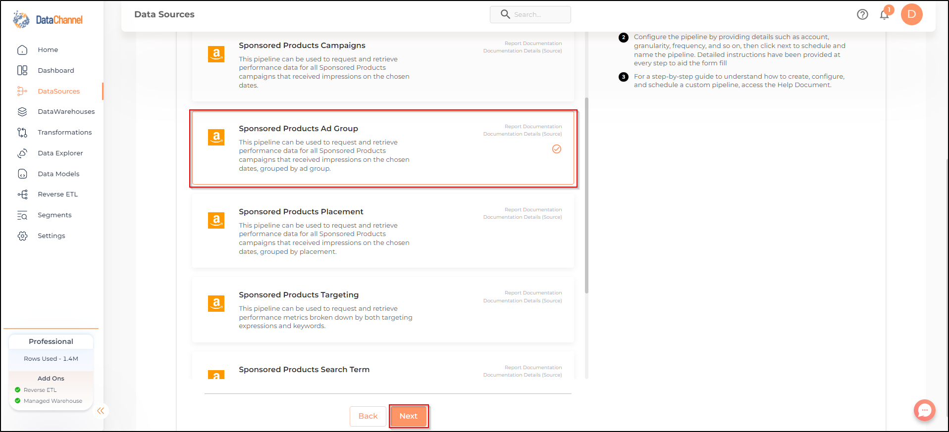 amazonads sponsored products ad group list