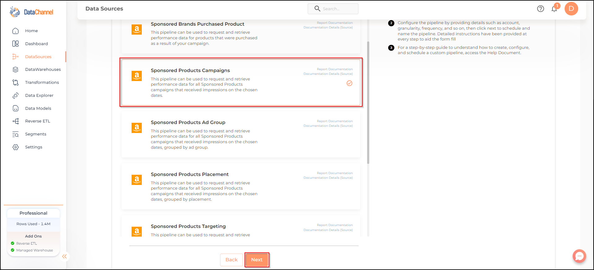 amazonads sponsored products campaigns list