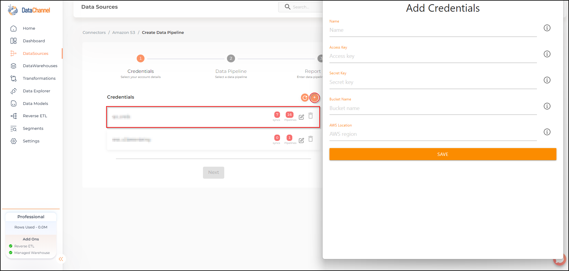 amazons3 credentials