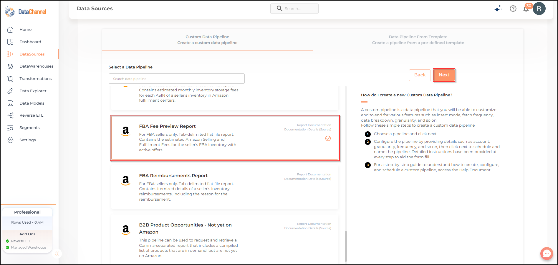 amazonsellercentral fba fee preview report list