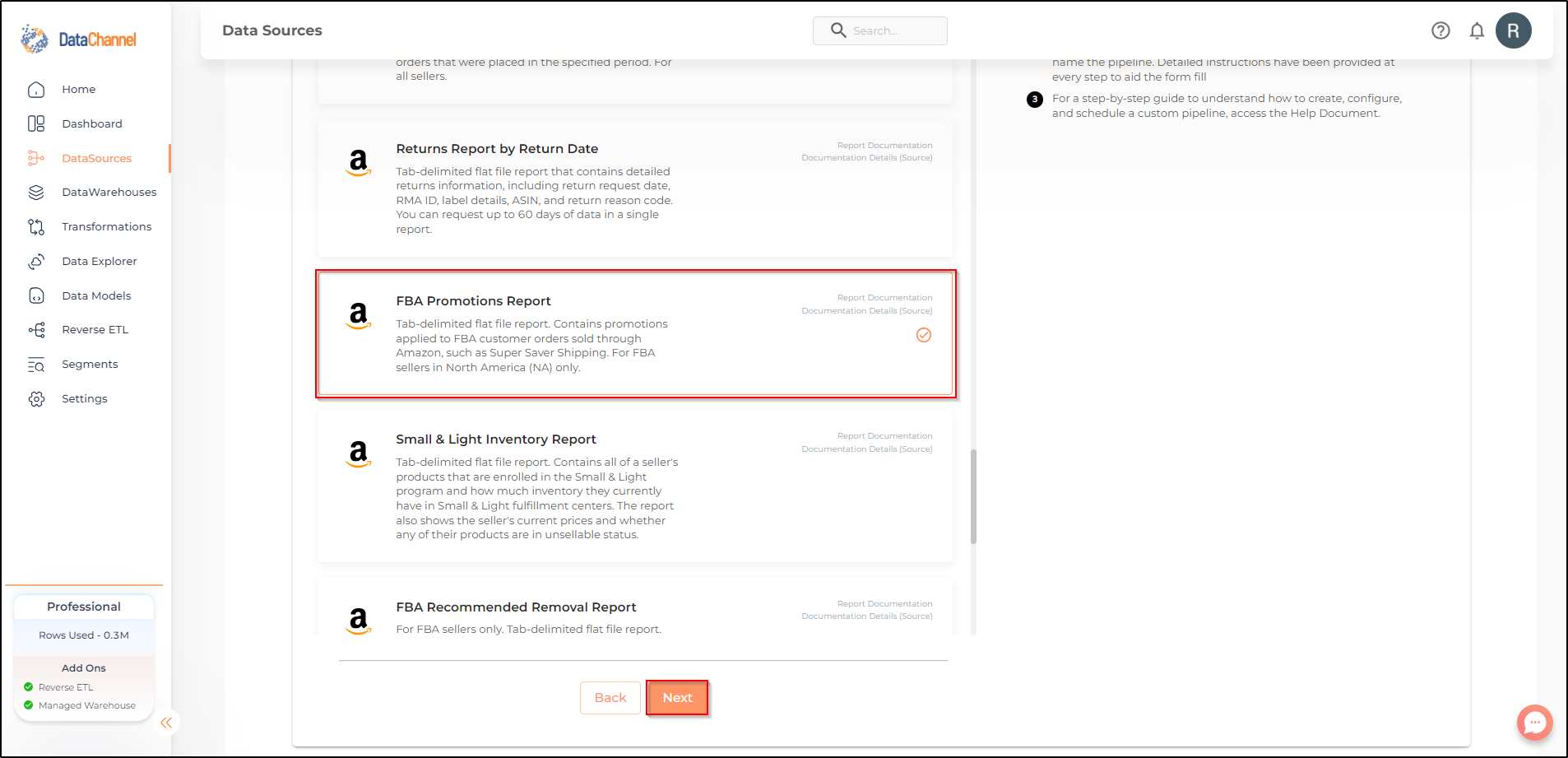 amazonsellercentral fba promotions report list