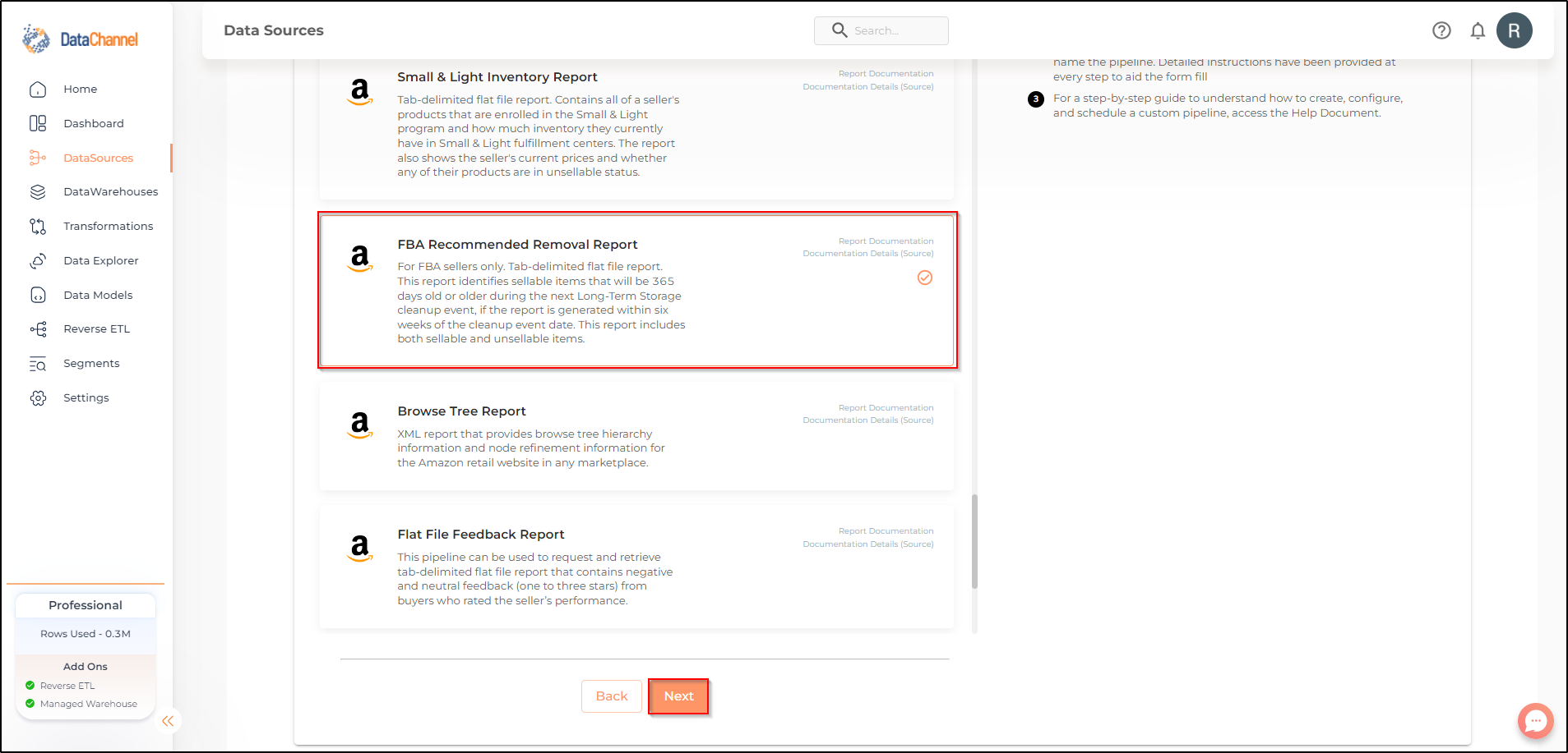 amazonsellercentral fba recommended removal report list