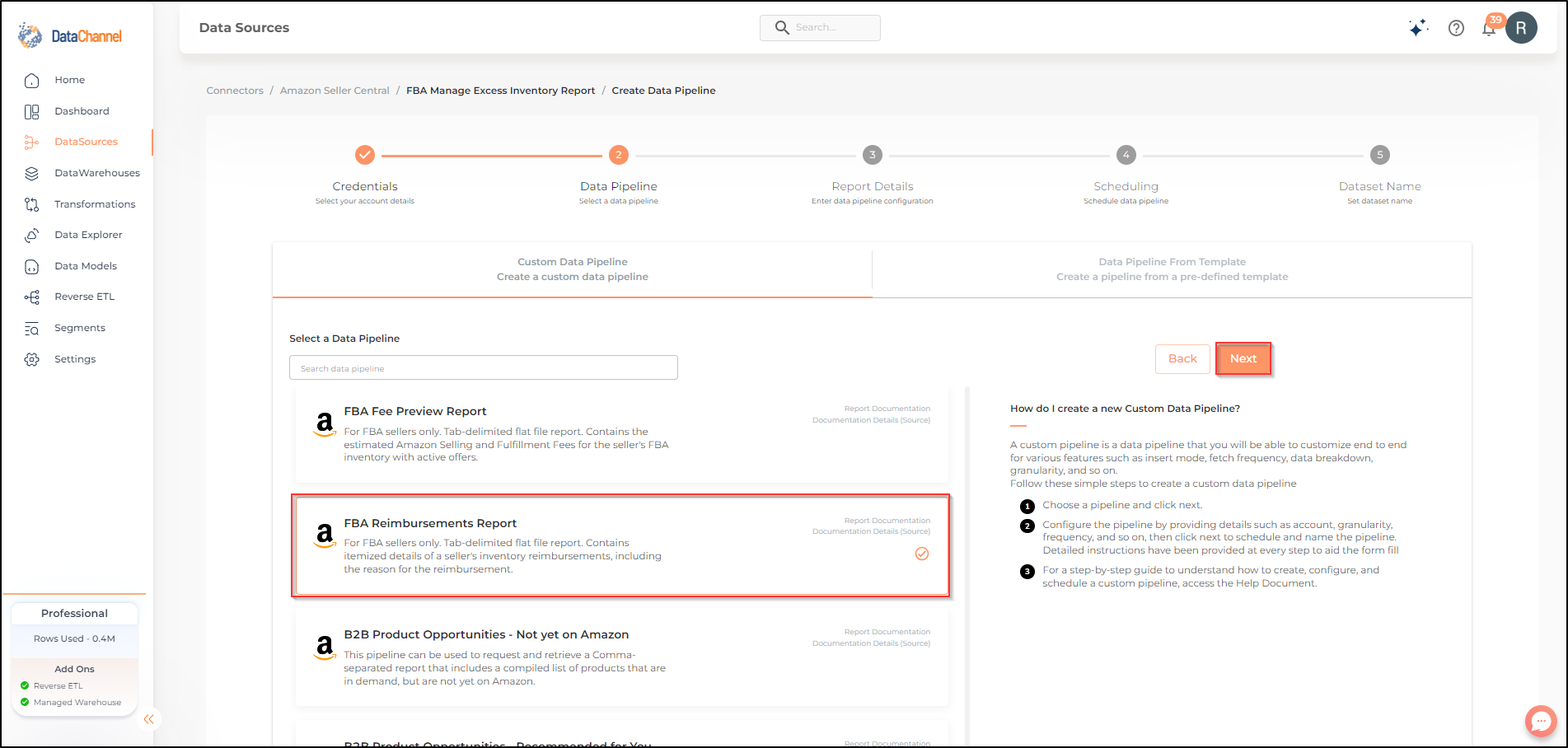 amazonsellercentral fba reimbursements report list