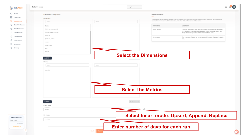 amazonsellercentral fba returns report config