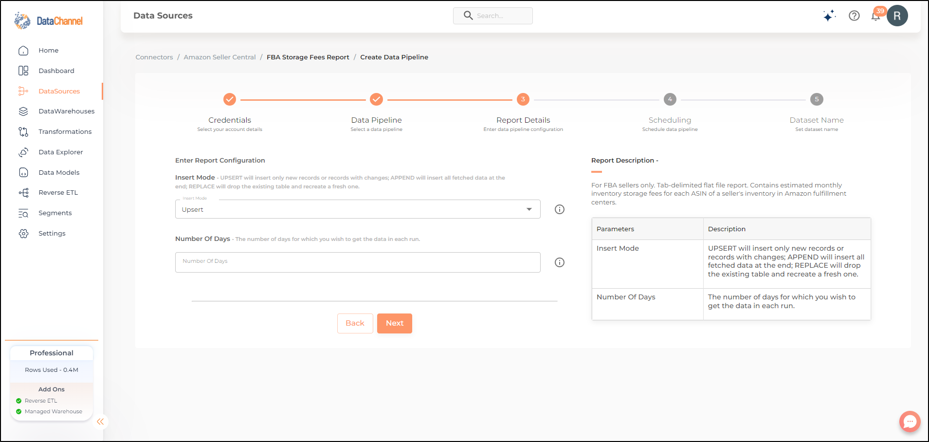amazonsellercentral fba storage fees report config