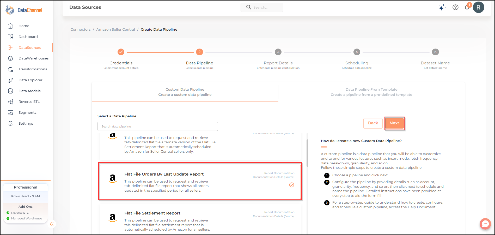 amazonsellercentral flat file orders by last update report list