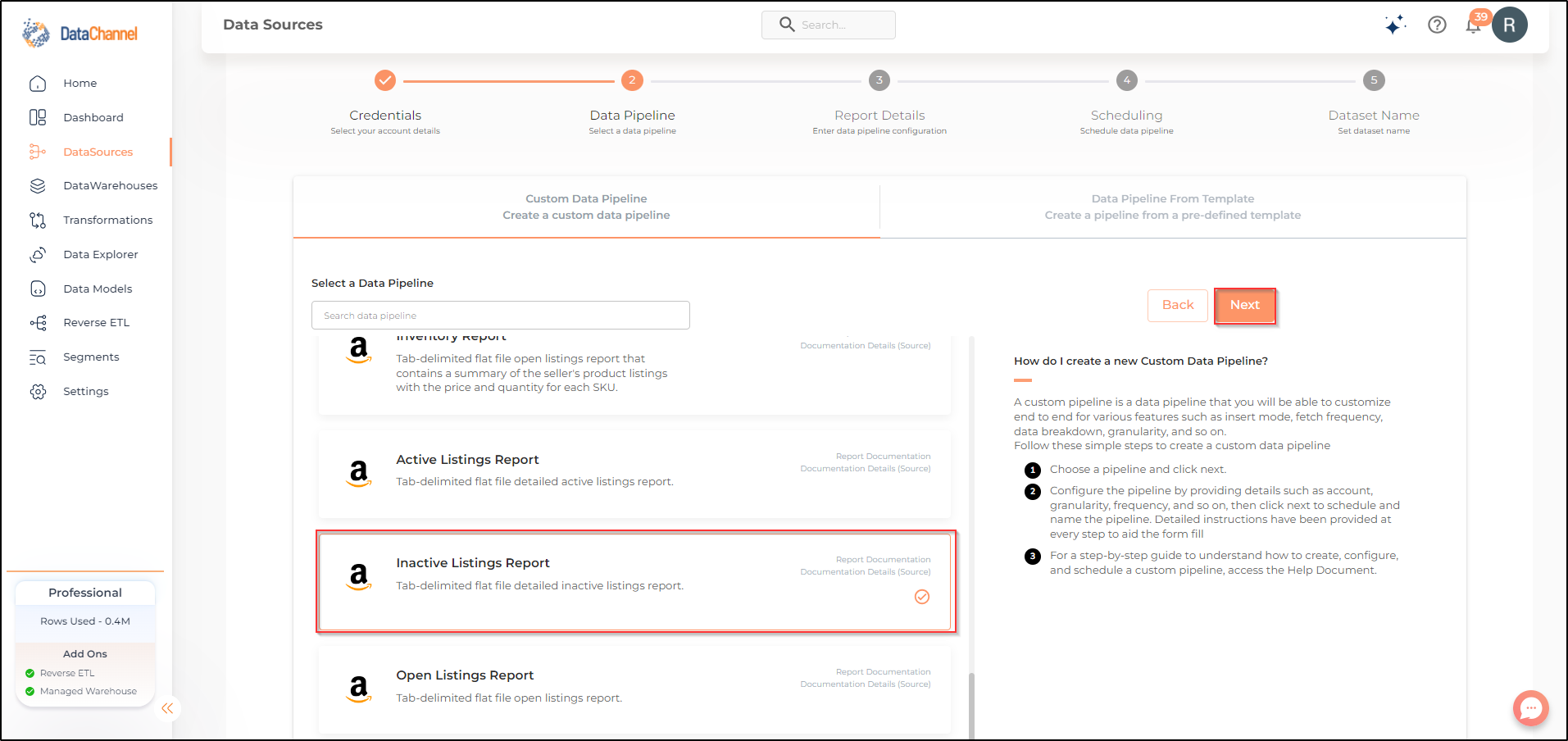amazonsellercentral inactive listings report list