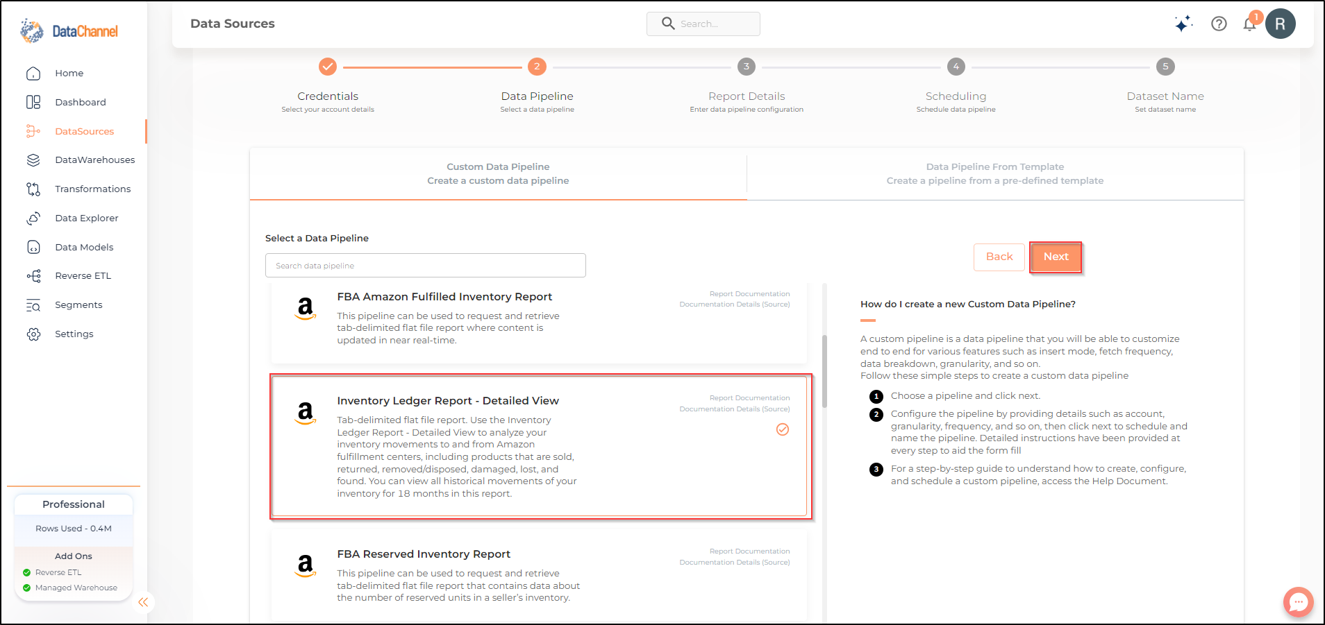amazonsellercentral inventory ledger report detailed view list