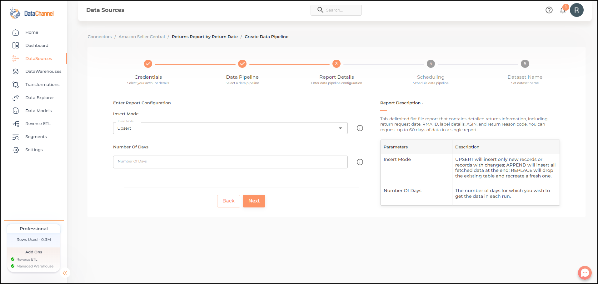 amazonsellercentral returns report by return date config