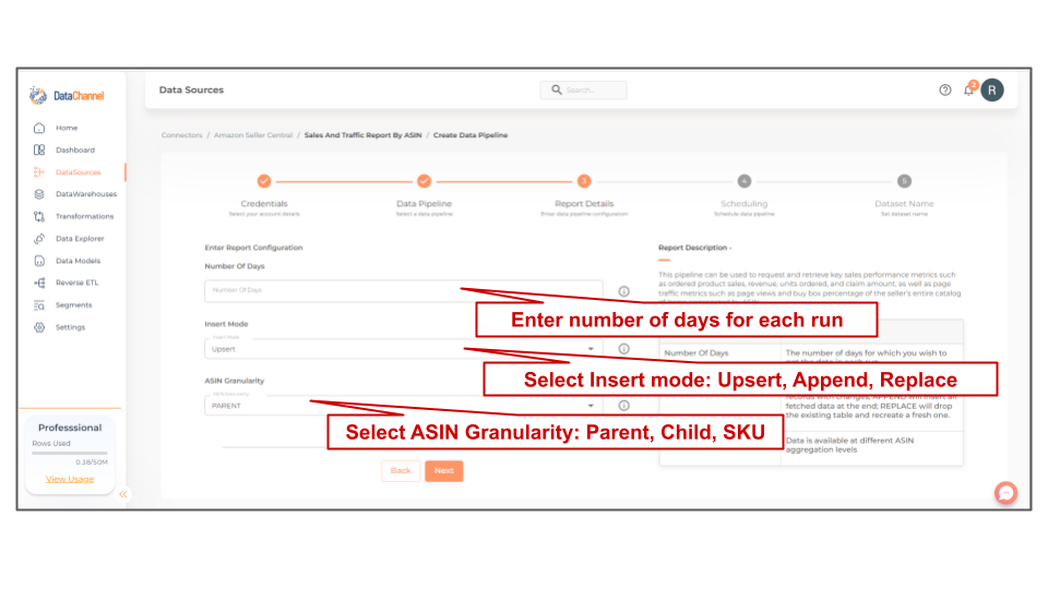 amazonsellercentral sales and traffic report by asin config