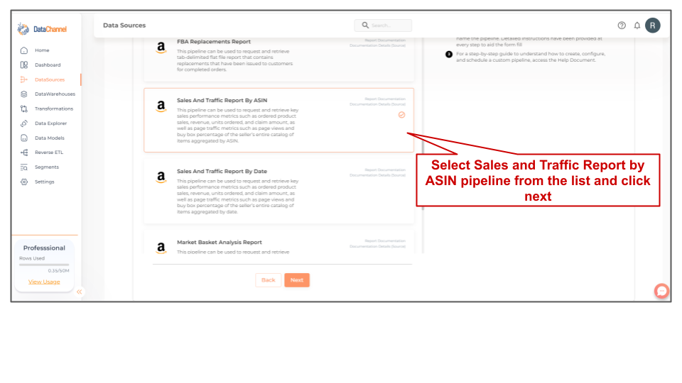 amazonsellercentral sales and traffic report by asin list