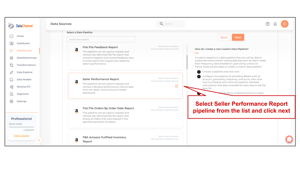 amazonsellercentral seller performance report list