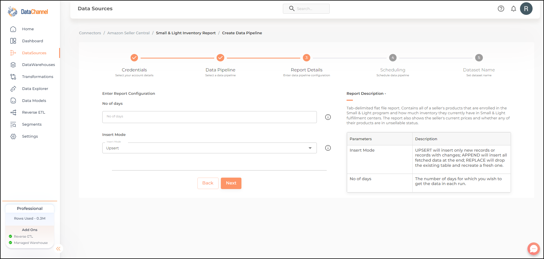 amazonsellercentral small and light inventory report config