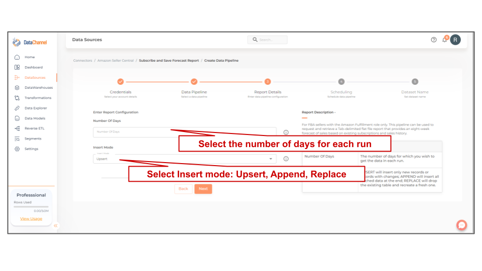 amazonsellercentral subscribe and save forecast report config