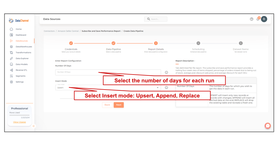 amazonsellercentral subscribe and save performance report config