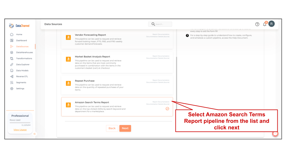 amazonvendorcentral amazon search terms report list
