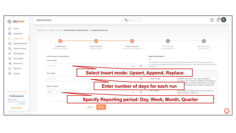amazonvendorcentral market basket analysis report config