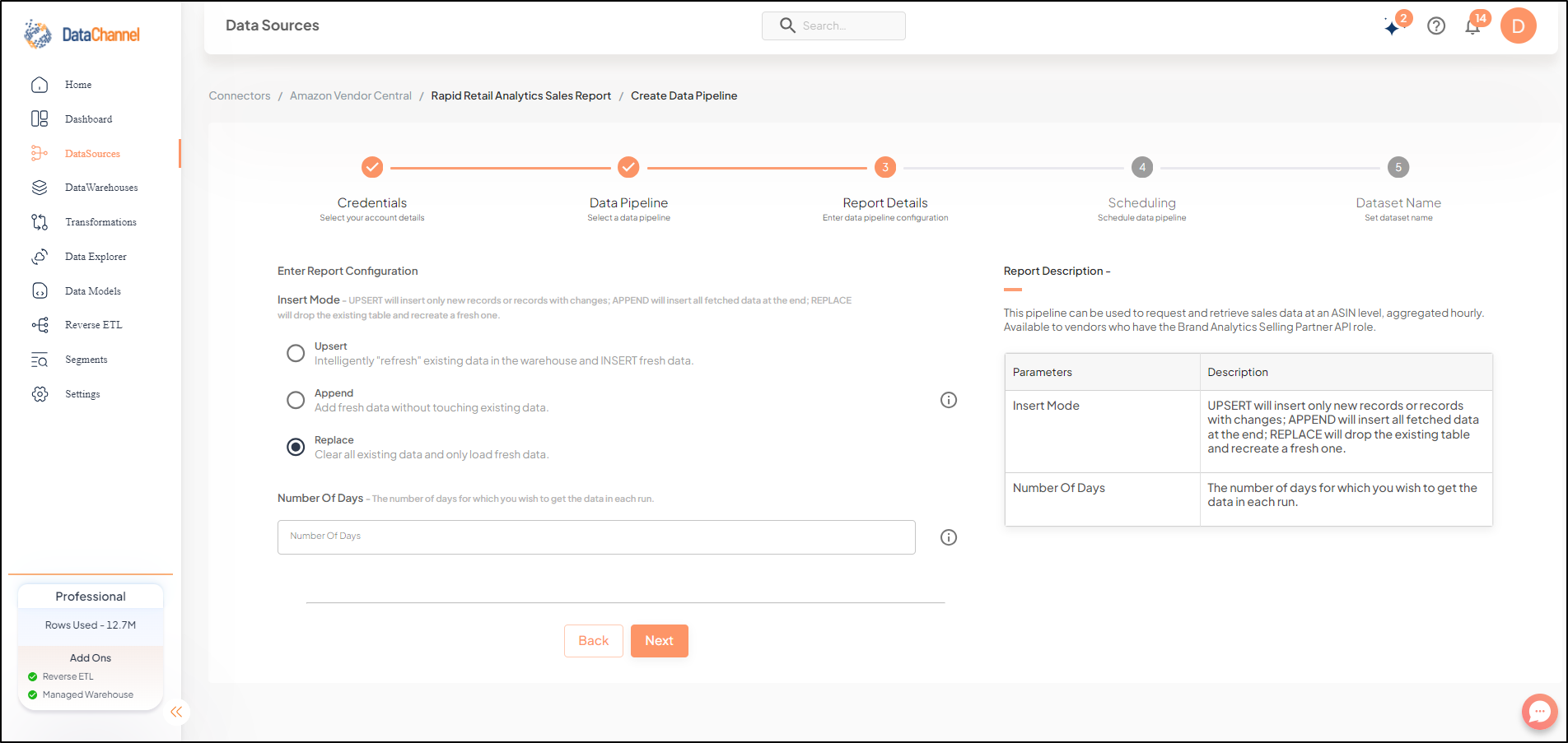 amazonvendorcentral rapid retail analytics sales report config