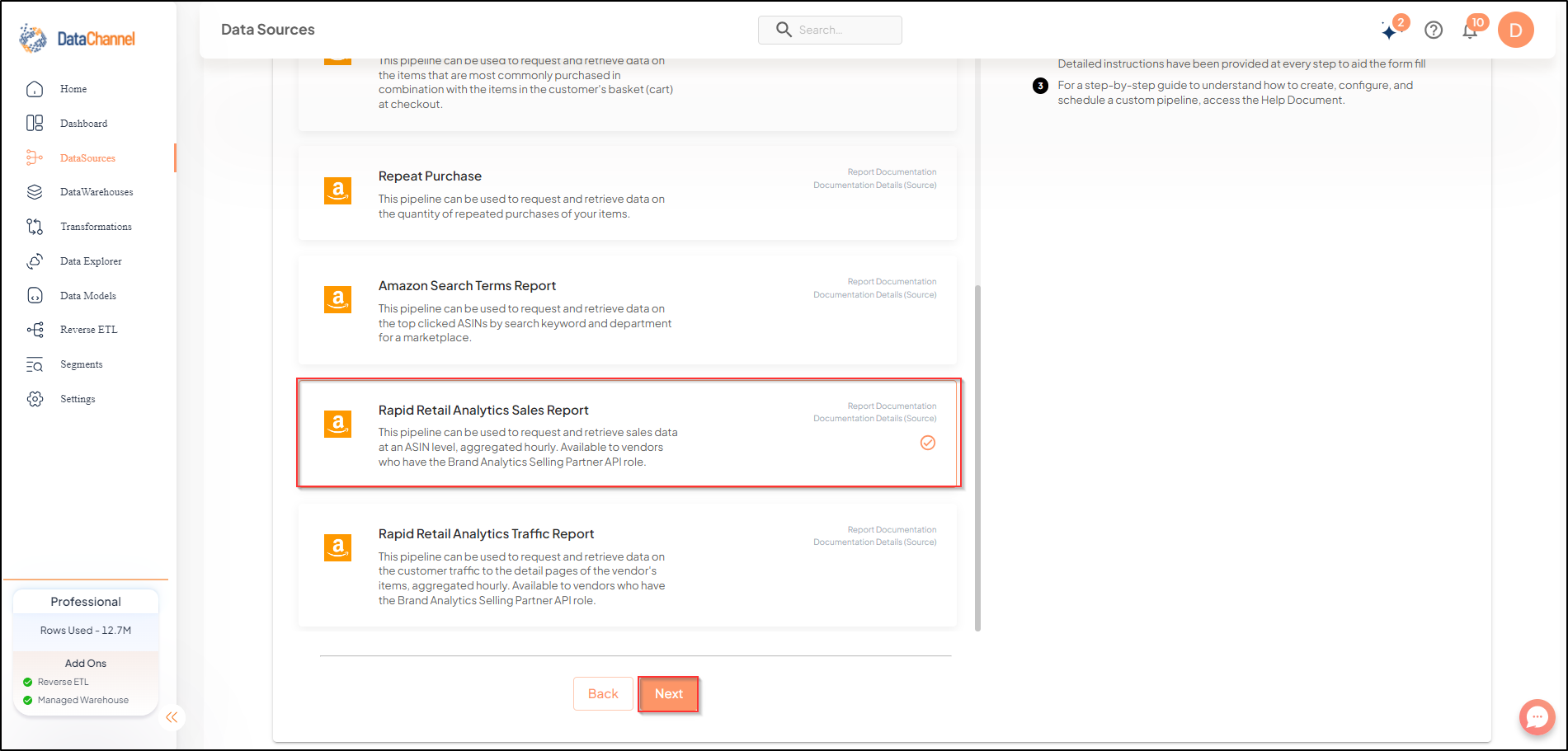 amazonvendorcentral rapid retail analytics sales report list