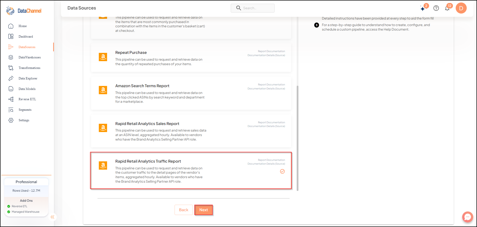 amazonvendorcentral rapid retail analytics traffic report list