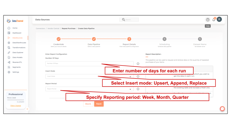 amazonvendorcentral repeat purchase config