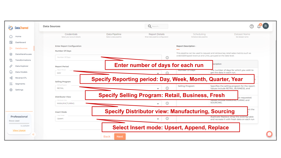 amazonvendorcentral vendor sales report by date config