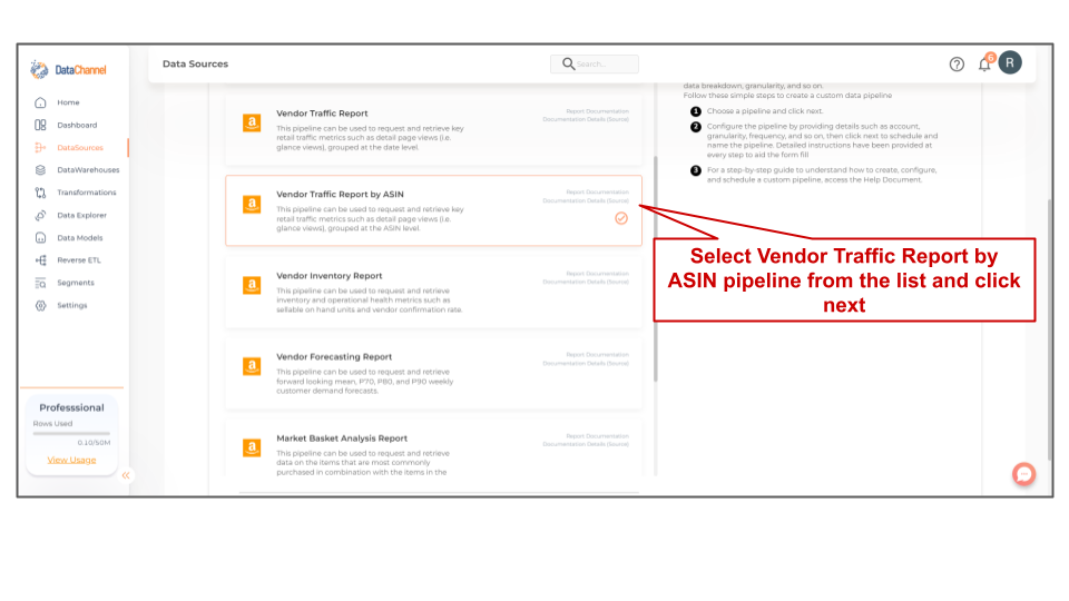 amazonvendorcentral vendor traffic report by asin list