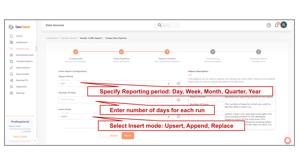 amazonvendorcentral vendor traffic report config