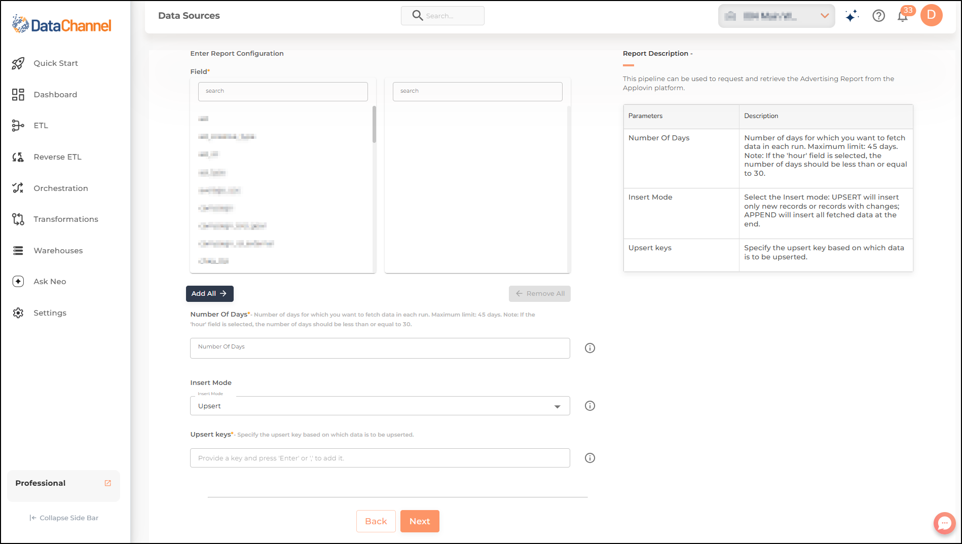 applovin advertising report config