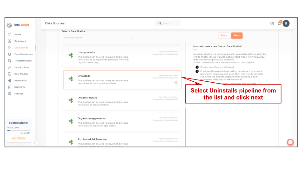 appsflyer uninstalls list