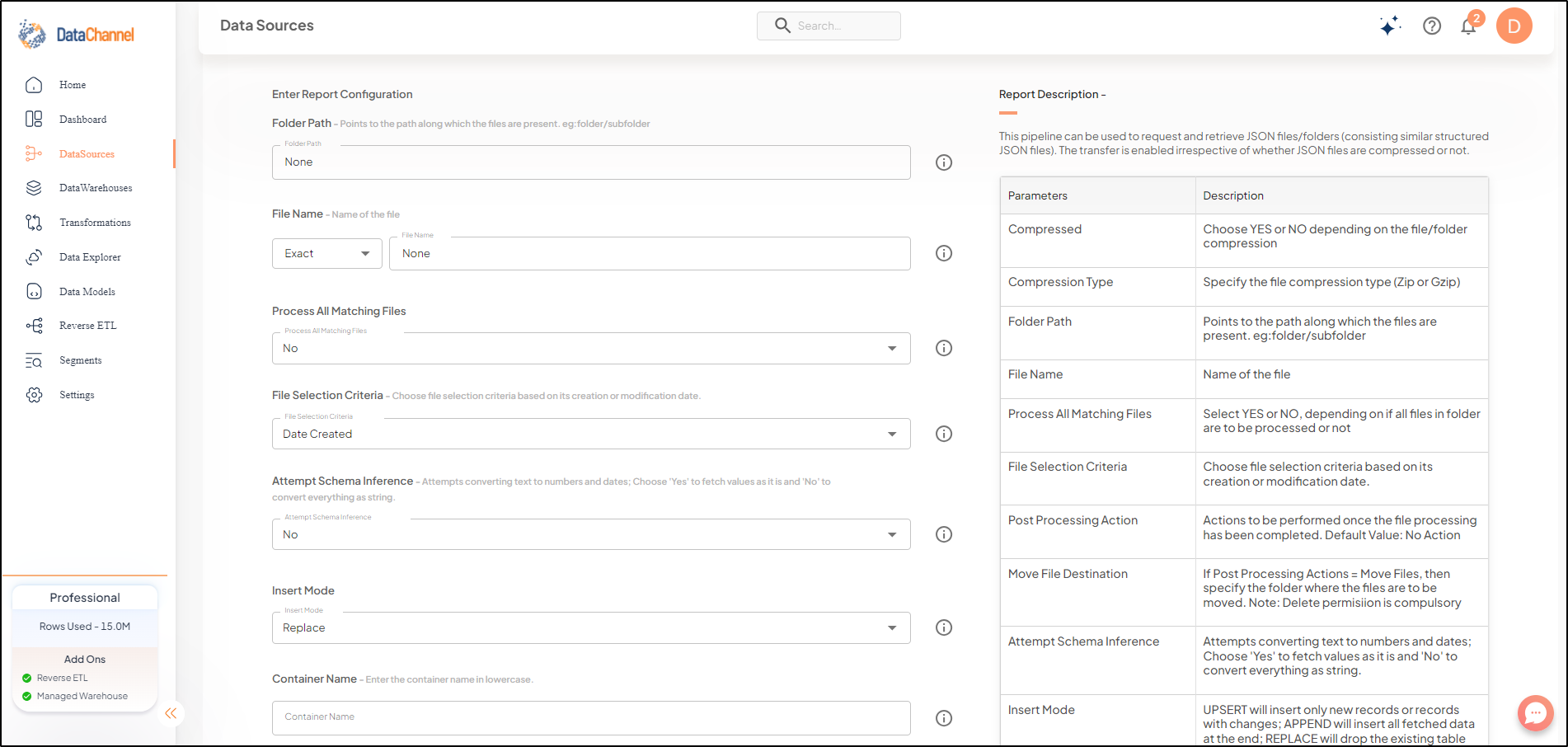 azure blob storage json config 1