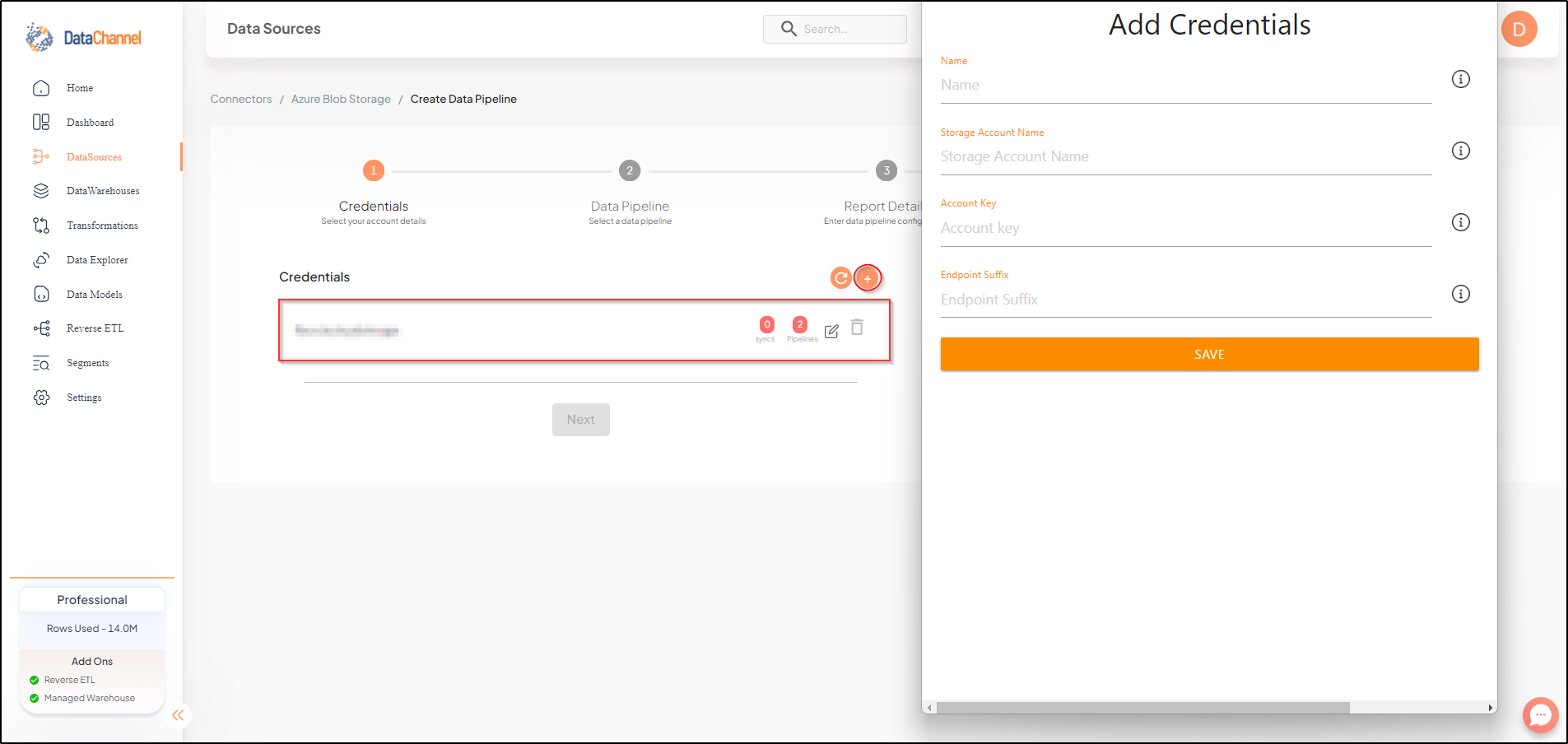 azure blob storage new creds