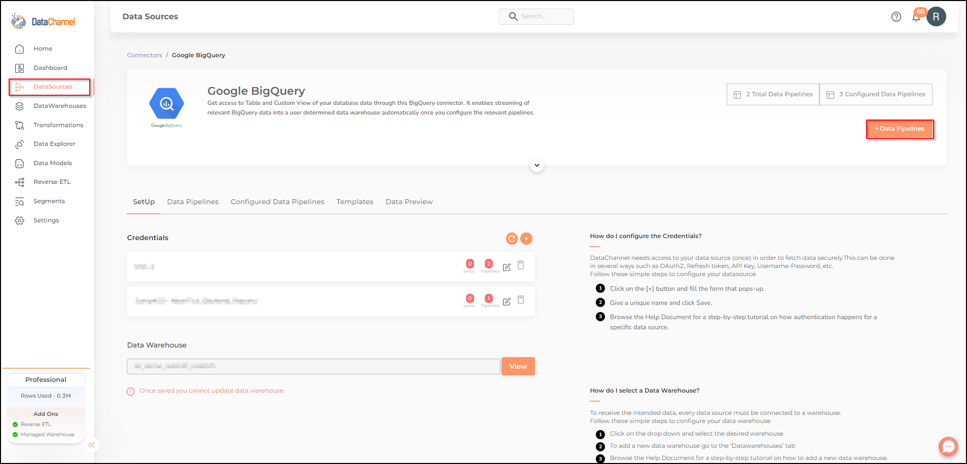 bigquery data source detail