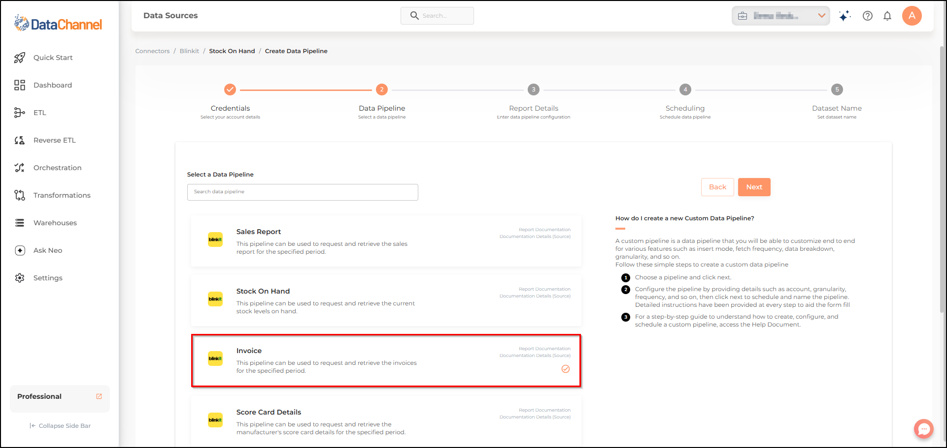 blinkit invoice list
