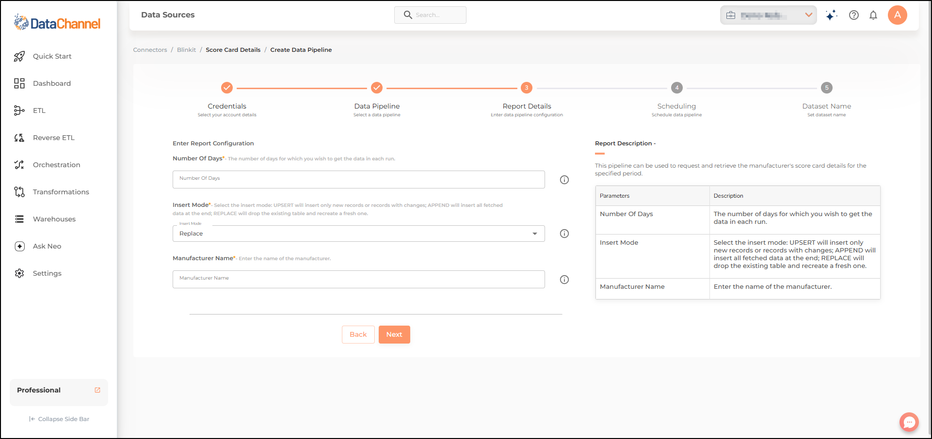 blinkit score card details config